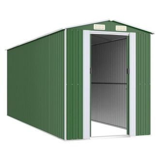Berkfield Home Garden Shed Green 192x523x223 cm Galvanised Steel | Size: 192 x 523 x 223 cm