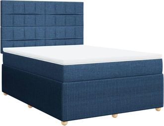 vidaXL Vidaxl - Cama Box Spring Con Colch&oacute;n Tela Azul 140x200 Cm
