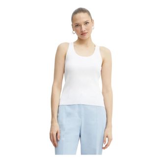 Michael Kors Tops, Dames, Wit, L, Polyester, Ribbed Scoop-Neck Tank Top