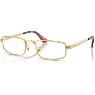 Ray-Ban 54mm Rectangle optical glasses in Gold at Nordstrom