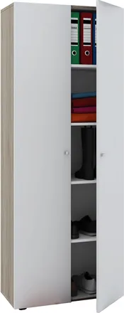 ebuy24 Armario De Oficina Vcm Con 5 Compartimentos Moderno Archivador Con Puertas Giratorias Dimensiones An. 70 X Al. 178 X T. 40 Cm - Vandol (sonoma Roble /