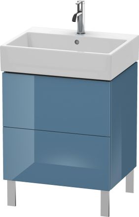 Duravit Unidad De Lavabo Duravit L-cube, Vertical 58,4 X 45,9 Cm, 2 Extra&iacute;bles, Para Vero Air 235060, Color: Laca De Alto Brillo Stone Blue - Lc677504747