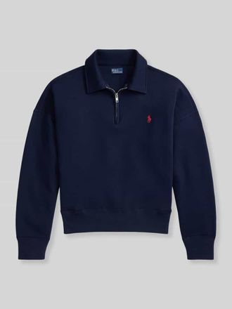Polo Ralph Lauren Regular Fit Troyer aus Baumwoll-Mix in Marine, Gr&ouml;&szlig;e XXL