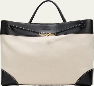 Bottega Veneta Andiamo Large Canvas Tote Bag