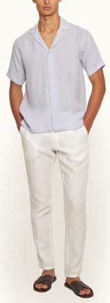 Orlebar Brown Griffon Lino Tailored Fit Smart Italian Linen Trousers in White Sand at Nordstrom, Size 36