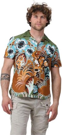 Tintoria Mattei Overhemden, Heren, Veelkleurig, M, Camicia Mezza Manica