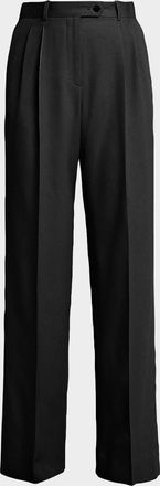 The Row Virgil Double-Pleated Straight-Leg Pants