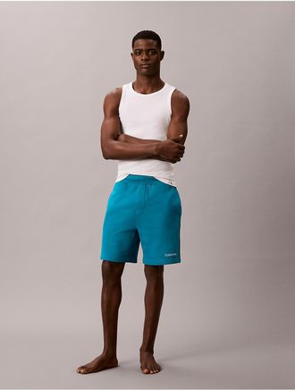 Calvin Klein Mens Tonal Logo Sleep Shorts - Blue - XL