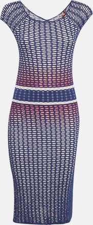 M Missoni Blue Ombre Textured Knit Midi Dress