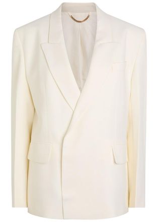 Victoria Beckham Double-breasted Twill Blazer - Ivory - 12 (UK12 / M)