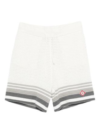 Casablanca crochet striped shorts - Bianco