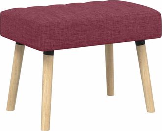 vidaXL Banco Con Tapizado En Canal Rojo Vino 60 X 40 X 45 Cm Tela Vidaxl