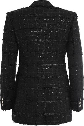 Alessandra Rich Womens Double-Breasted Black Jacket Polyamide Blazers