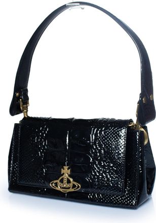 Vivienne Westwood Croc embossed black hazel bag