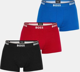 HUGO BOSS Heren Bodywear Logo Boxershorts (Set van 3) (Zwart/Rood/Blauw)