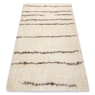 RugsX Rugsx - Alfombra Fluffy 2371 Shaggy Rayas - Crema / Beige Beige 200x290 Cm