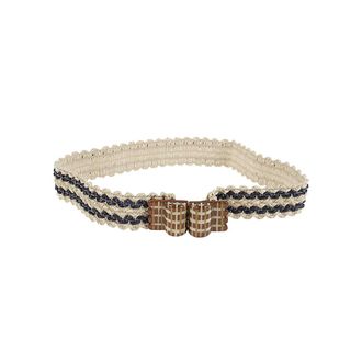 Exquisite J Striped Raffia Belt - female - Exquisite J - Belts - Beige - S - Accessories