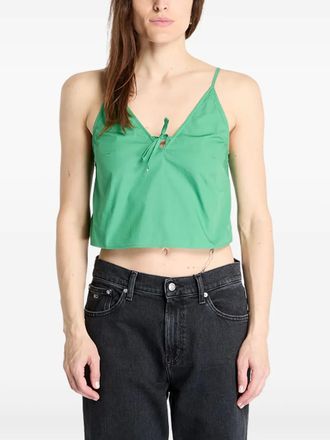 Tommy Hilfiger Popeline top met bandjes - Groen