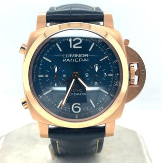 Officine Panerai Pre-owned Panerai Luminor 1950 Flyback Chronograph Automatic Blue Dial Mens Watch PAM01020