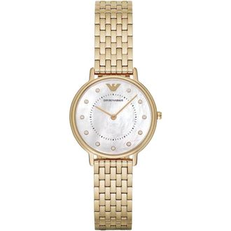 Emporio Armani Womens AR11007 Two-Hand Gold-Tone Ladies Watch Stainless Steel - One Size