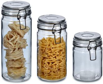 ZELLER PRESENT Vorratsglas Set, 3 Stk. tlg. mit Bügelverschluss