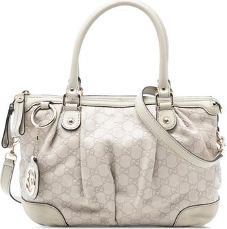 Gucci Pre-owned Handbags, female, White, Size: ONE SIZE Pre-owned Leather Shoulder Bag