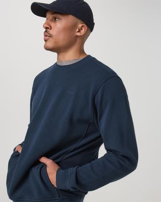 Vuori Clothing Pique Fleece Crew Neck Shirt | Ocean Blue | Medium