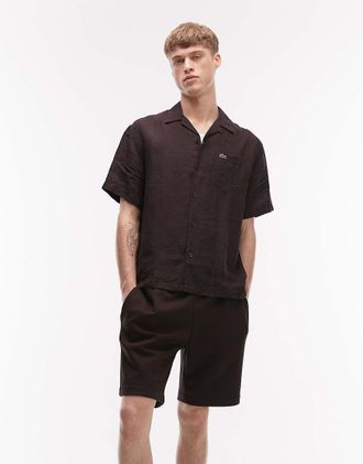Lacoste Pantaloncini della tuta in jersey marrone