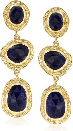 Ross-Simons Sapphire Station Drop Earrings in 18kt Gold Over Sterling