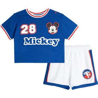 Disney Mickey Mouse Athletic 2-Piece T-Shirt and Shorts Set in Mickey Royal Blue at Nordstrom, Size Newborn