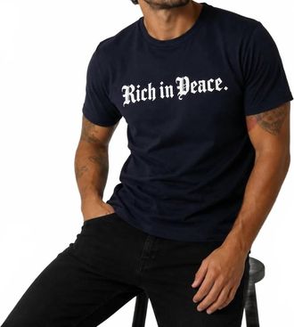 Kinetix Rich In Peace Organic Tee In Navy