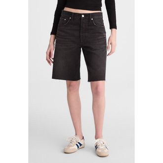 Madewell The Essex Long Baggy Denim Shorts in Ashen Black Wash at Nordstrom, Size 26