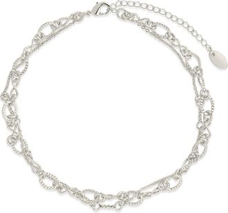 Sterling Forever Radella Layered Chain Anklet