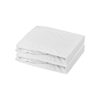OEM Juego De 2 S&aacute;banas Ajustables - Mon Ptit Dodo - Jersey 100% Algod&oacute;n - 60 X 120 Cm - Blanco