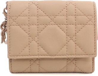 Dior Beige Leather Wallet (Tri-Fold) (Pre-Owned)