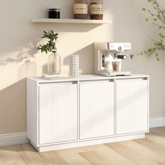 vidaXL Credenza Bianca 111x34x60 cm in Legno Massello di Pino - Vidaxl