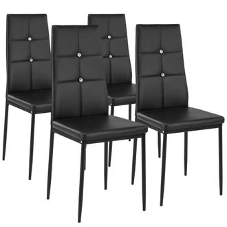 TecTake Dining Chair Set Julien Set Of 4 - Black | Size: 4 Pack