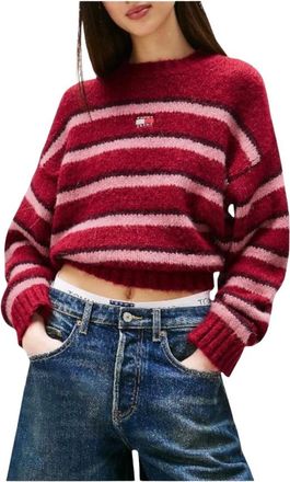 Tommy Hilfiger Gestreepte Alpaca Trui - Dames - Ronde hals truien - Veelkleurig - XS - Truien & Vesten