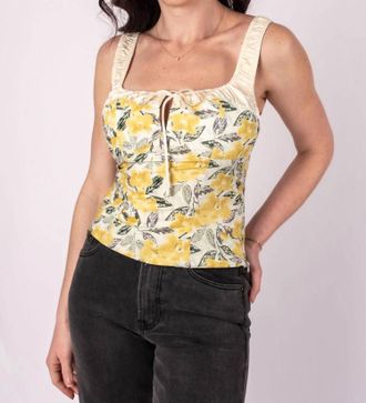 Astr [Astr The Label] Milkmaid Top - Lemon Floral