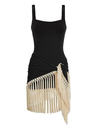 Taller Marmo Mini Lido fringed swimsuit - Black
