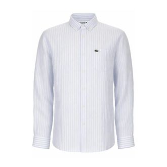 Lacoste Camicia in Lino a Righe Regular Fit - - Shirts - Uomo - Bianco - M