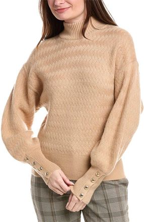 Elie Tahari Balloon Sleeve Turtleneck Cashmere Sweater