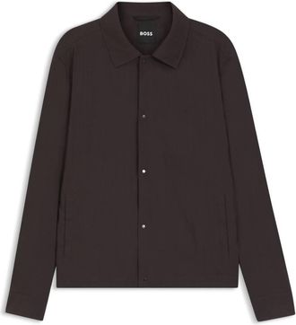 HUGO BOSS Relaxed-Fit Overshirt In Washable Tech Linen, Brand Size 50 (US Size 40)