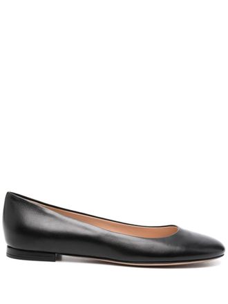 Gianvito Rossi leather ballerina shoes - Black