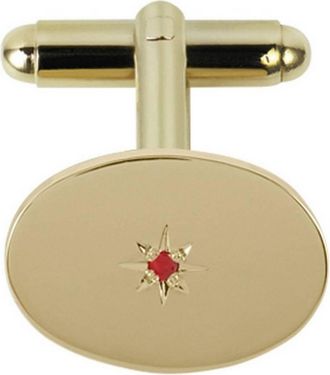 Orton West Mens Ruby Set Cufflinks - Gold