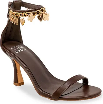 Chase + Chloe by Intouch Footwear Iridessa Charm Ankle Strap Sandal in Brown at Nordstrom Rack, Size 5.5