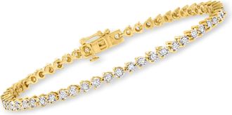 Ross-Simons Round Brilliant-Cut Diamond Tennis Bracelet in 18kt Gold Over Sterling