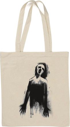 Generic Ink Wash Style Horror Ghost Natural Cotton Tote Bag White