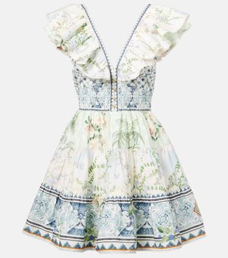 Camilla Crystal-embellished cotton minidress