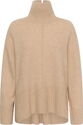 Soaked In Luxury SLBean High Neck Pullover - Dames - Coltruien - Beige - L - Wol - Truien & Vesten